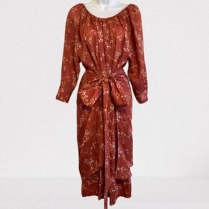 Caron Callahan Wool Floral Gauze Matilda Dress Sienna Size Small New With Tags